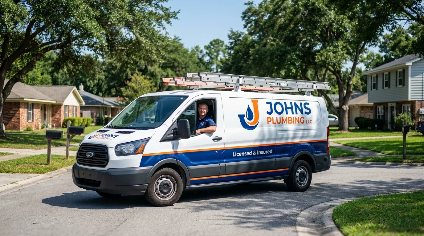 Johns Plumbing LLC service van in New Berlin, WI